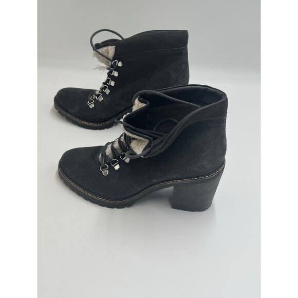 Dolce Vita heeled lace up ankle combat boots in gray suede Size 8.5 - Picture 4 of 8